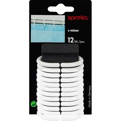 Lot de 12 anneaux pour rideaux de douche CMINOR Blanc Spirella