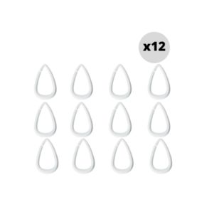 Lot de 12 anneaux pour rideaux de douche DROP Blanc Spirella