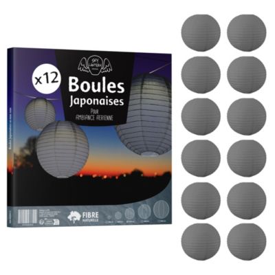 Lot de 12 Boules Japonaises Grises 30 cm