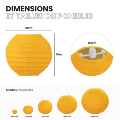 Lot de 12 Boules Japonaises Orange 10 cm