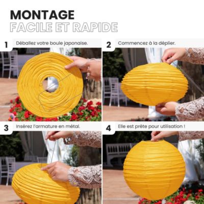 Lot de 12 Boules Japonaises Orange 10 cm