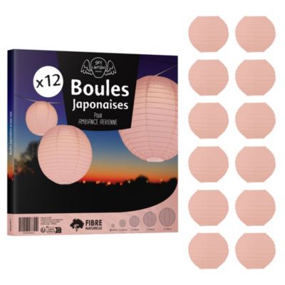 Lot de 12 Boules Japonaises Pêche 10 cm