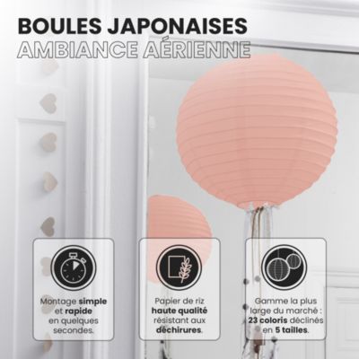 Lot de 12 Boules Japonaises Pêche 10 cm