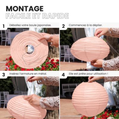 Lot de 12 Boules Japonaises Pêche 10 cm