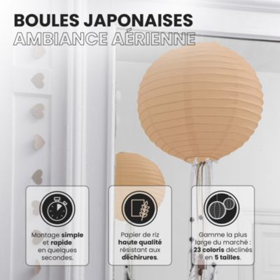 Lot de 12 Boules Japonaises Sable 30 cm