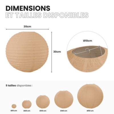 Lot de 12 Boules Japonaises Sable 30 cm