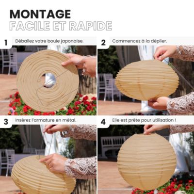 Lot de 12 Boules Japonaises Sable 30 cm
