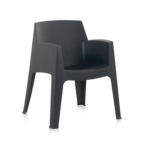 Lot de 12 chaises de jardin empilables en résine coloris Gris - Longueur 67 x Profondeur 60 x Hauteur 82 cm