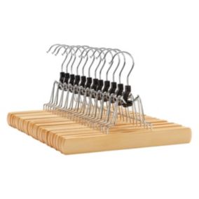 Lot de 12 cintres antidérapants avec pinces pour pantalons - L25 x H17 cm