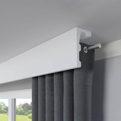 Lot de 12 Corniches Cache Rideau - Polystyrène - 200x6x12 cm