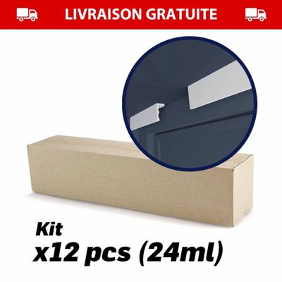 Lot de 12 Corniches Cache Rideau - Polystyrène - 200x6x12 cm