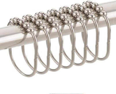 Crochets De Rideau De Douche, Noirs, 12 Pièces, Anneaux De Rideau De