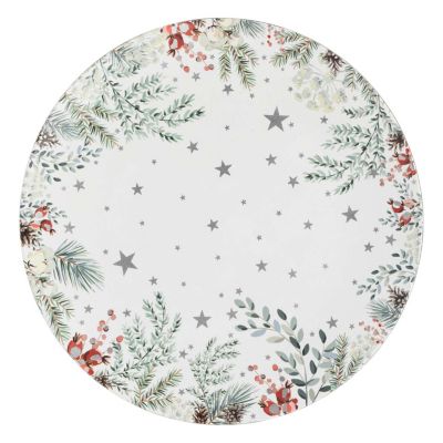 Lot de 12 dessous d'assiette Sapin Or - Décoration de table de fête