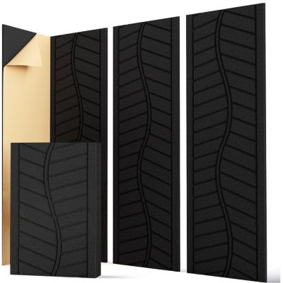 Lot de 12 panneaux d'insonorisation, isolation acoustique murale pour chambre, panneaux pour mur de fond de bureau,(Noir,30x40cm)