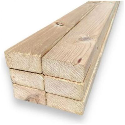 Lot de 12 planches (poutre) en bois de pin traité 43x95X2100 mm