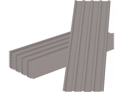 Lot de 12 tôles de bardage en acier galvanisé "Atlanta"  129 x 42 cm  Taupe