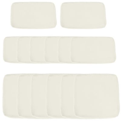 Lot de 14 housses de rechange coussins salon de jardin - assise, dossier - housses zippées polyester déperlant