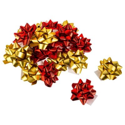 Lot de 15 ou 20 étoiles de bolduc métalisé - feeric lights & christmas