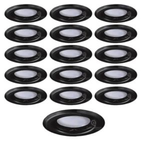 Lot de 15 Spots Encastrables Fixe Noir Mat avec GU10 LED 5W eqv. 50W Blanc Neutre 4000K