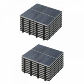 Lot de 16 dalles clipsables en pierre noir  Oviala