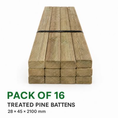 Lot de 16  lattes en pin traité 28x45x2100 mm