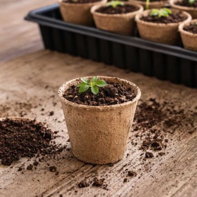 Lot de 16 pots de semis ronds - Diamètre 6 cm pour jardinage