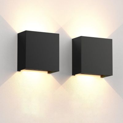 Lot de 2 appliques murales LED en aluminium, lampe de chevet LED moderne, lumière chaude 3000K