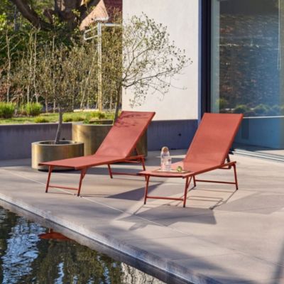 Lit bain de soleil double terracotta | France