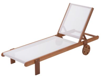 Lot de 2 bains de soleil en bois exotique "Saïgon"  Maple  Ecru
