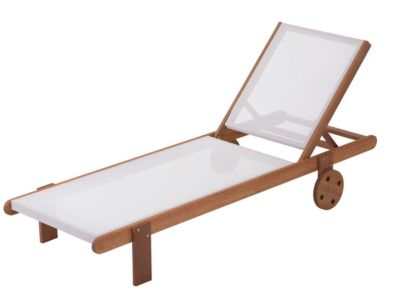 Lot de 2 bains de soleil en bois exotique "Saïgon"  Maple  Ecru