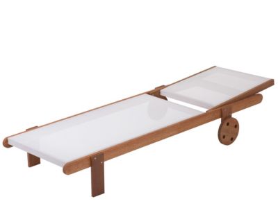 Lot de 2 bains de soleil en bois exotique "Saïgon"  Maple  Ecru