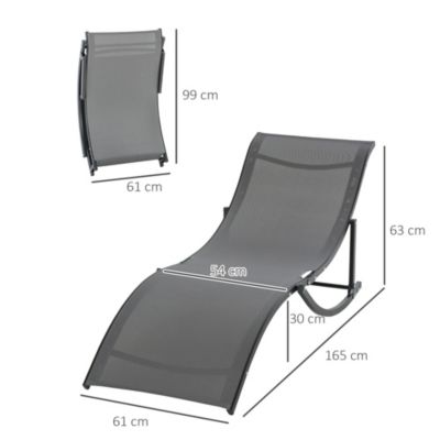 Lot de 2 bains de soleil pliables design contemporain - lot de 2 transats ergonomiques - alu. textilène anthracite