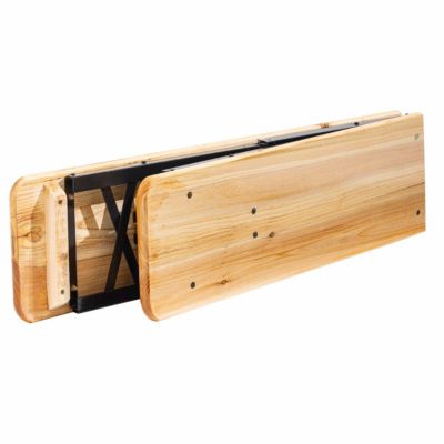 Lot de 2 bancs pliants en bois 180 cm   Oviala