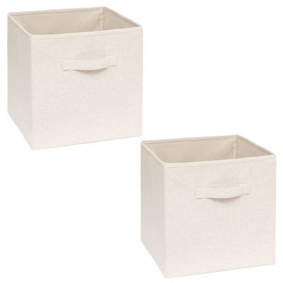 Lot de 2 boîtes de rangement Beige, L. 31 x l. 31 x H. 31 cm, TIDY BOX