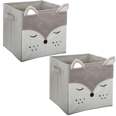 Lot de 2 Boîtes de rangement enfant design velours Douceur