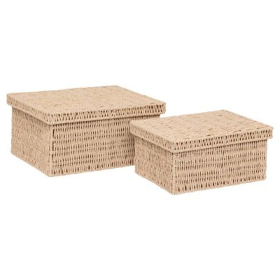 Lot de 2 boîtes range-documents Kord en papier tressé - Beige- 5five