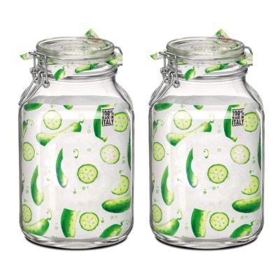 Lot De 6 Boîtes De Conservation En Verre Avec Bouchon étrier + 8 étiquettes - Neuf