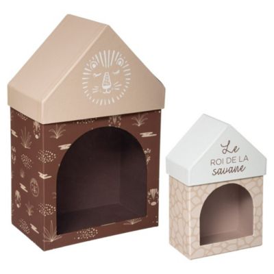 Lot de 2 boites de rangement forme hutte