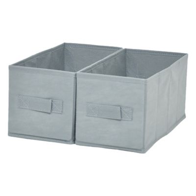 Lot de 2 boîtes de rangement rectangulaire en textile Mixxit coloris gris clair