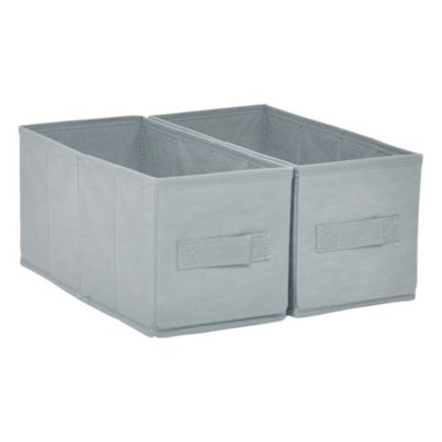 Lot de 2 boîtes de rangement rectangulaire en textile Mixxit coloris gris clair