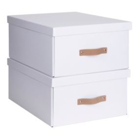 Lot de 2 boîtes de rangement T3 Kathrin H. 18,5 cm blanc