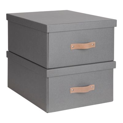 Lot de 2 boîtes de rangement ELA, en tissu bleu clair Lot de 2 boîtes de rangement ELA, en tissu bleu clair