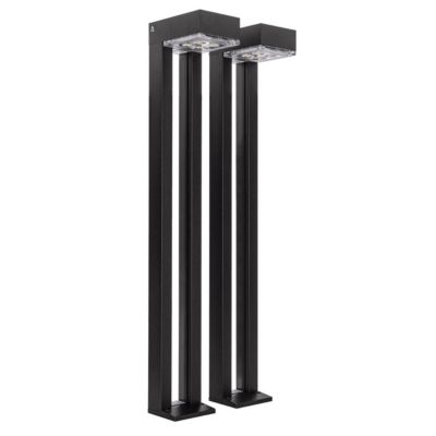 Lot de 2 bornes de jardin Eclairage LED Solaire Extérieur 100 Lm Autonomie 3 nuits IP54 ASLO