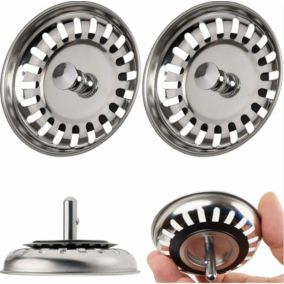 Lot de 2 Bouchon évier Cuisine 80mm - en Acier Inoxydable bonde evier Cuisine pour Un Drainage Rapide, bonde évier 80mm
