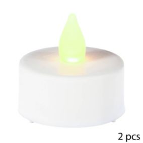Lot de 2 bougies chauffe - plat LED - blanc D4 - Atmosphera