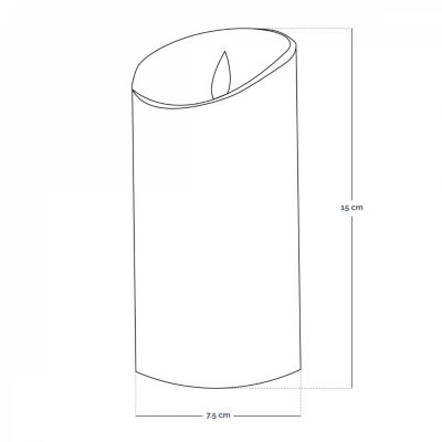 Lot de 2 bougies à LED 15 cm en cire avec télécommande, flamme vacillante - Vivezen