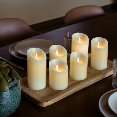 Lot de 2 bougies à LED 15 cm en cire avec télécommande, flamme vacillante - Vivezen