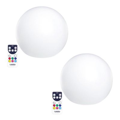 Lot de 2 boules lumineuses sans fil LED BOBBY Blanc Polyéthylène D30CM