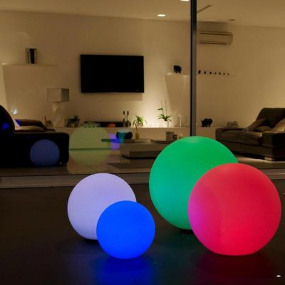 Lot de 2 boules lumineuses sans fil LED BOBBY Blanc Polyéthylène D30CM