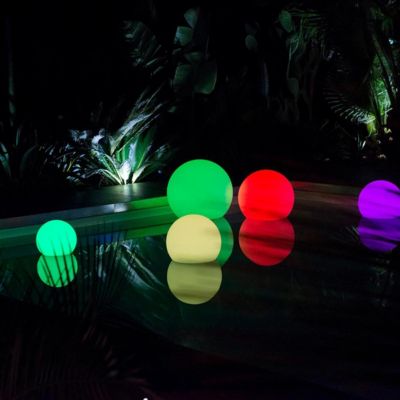 Lot de 2 boules lumineuses sans fil LED BOBBY Blanc Polyéthylène D30CM